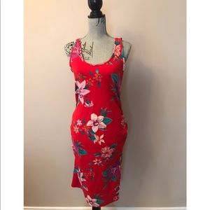 Old Navy Red Floral Maternity Dress